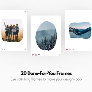 Watercolor Image Frames | Modern Canva Templates (20 Custom Shapes) image 4