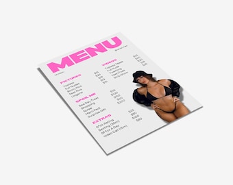 OnlyFans tipsmeny | Redigerbar mall | Canva-mall | Mallar för tipsmenyer | Digital nedladdning