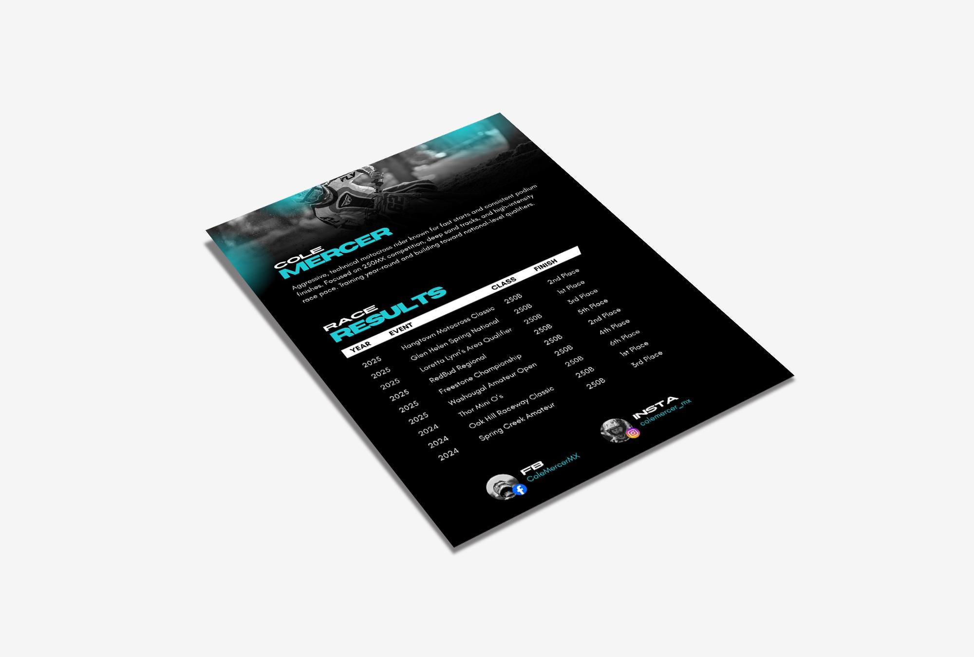 Motocross Rider Resume Canva Template - Etsy