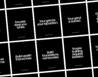 350 Motivational Quotes Canva Templates for Entrepreneurs | Luxury Instagram Posts 4x5 | Social Media Bundle | Editable Quote Graphics