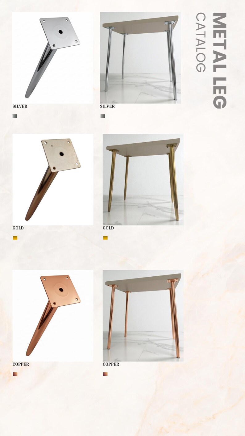 Metal Table Legs (set of 4): Sleek DIY Home Decor - Chrome Paint ...