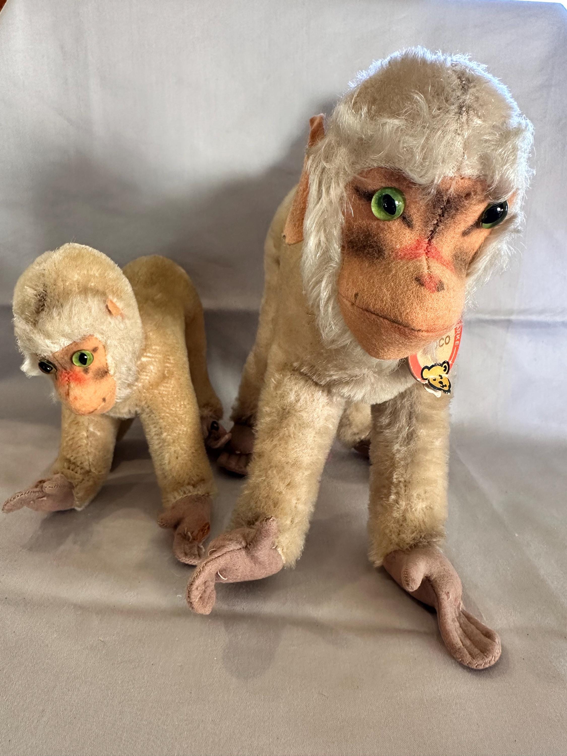 Peluche Singe Steiff Coco Vintage – Mohair Et Yeux Verre, 1950-60