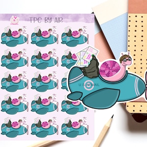 TPC by AirMail Sticker Sheet, Snail Mail Stickers, Happy Mail Stickers, Postage Stickers, Planner Stickers, Kawaii Sticker Sheet