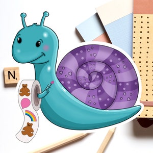 Cute Snail Diecut Sticker, Cute Snail Decal, Kawaii Snail Sticker for Water Bottle/Laptop/Notebook/Tumbler, Animal Sticker
