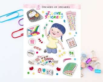 Sticker Lover Sticker sheet / Adesivi di adesivi / Bullet Journal / Planner Sticker / Adesivi Journal