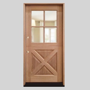 4-Lite Pre-Hung Exterior Dutch Door - True Crossmember X Bottom Raised Panels