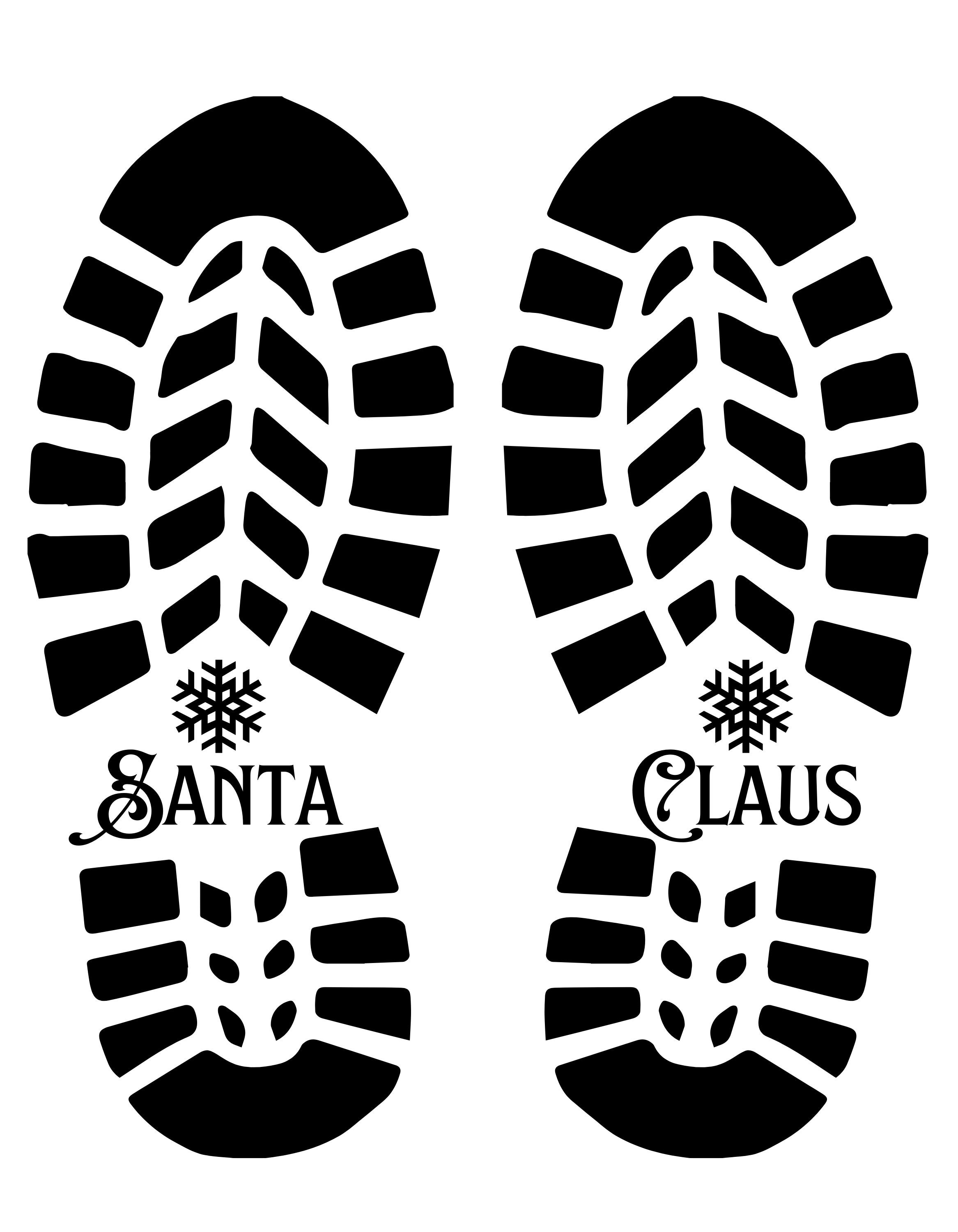 Santa footprint Svg| Santa footprint stencil Svg| Santa footsteps Svg