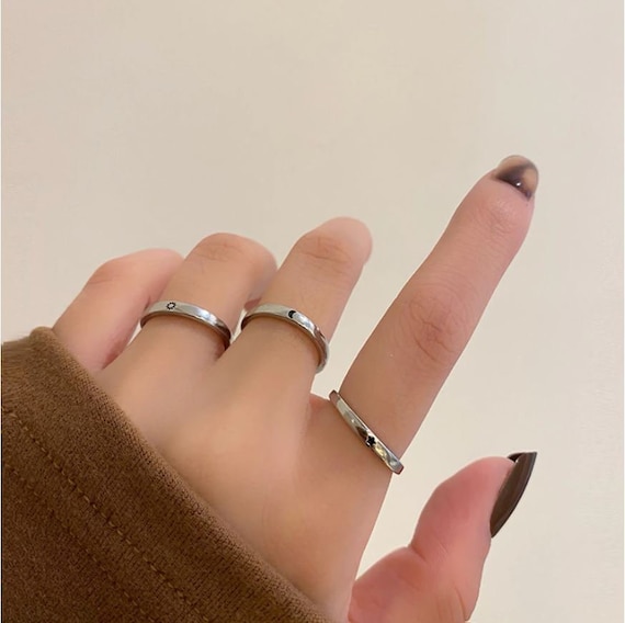 Sun Moon Star Ring Couple Ring 
