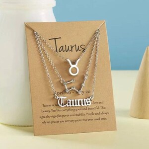 Taurus Zodiac Necklace Old English Star 