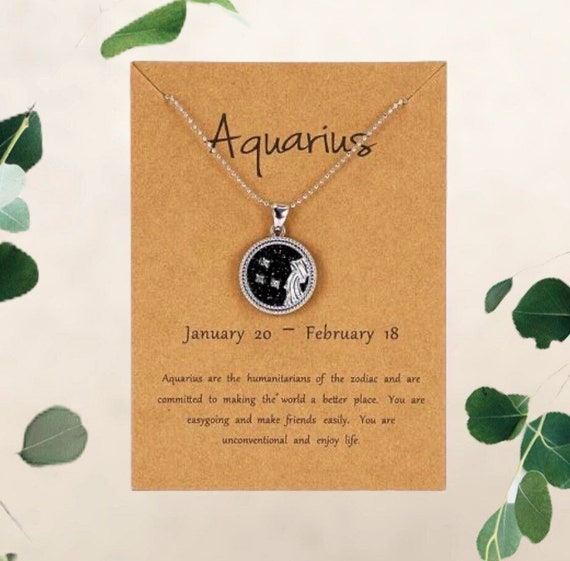 Aquarius Star Sign Pendant Necklace 