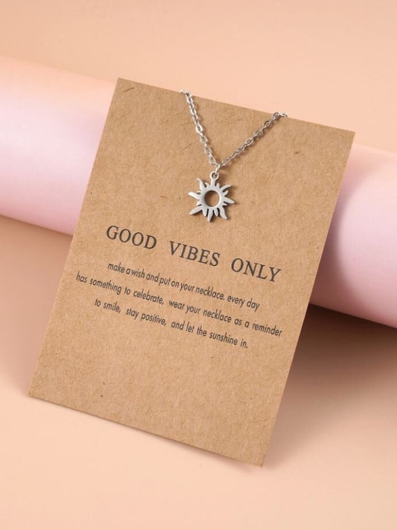 Good Vibes Only Sun Charm Necklace Good 