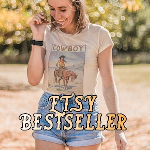 cowboy like me tshirt . western cowgirl vintage rodeo poster
