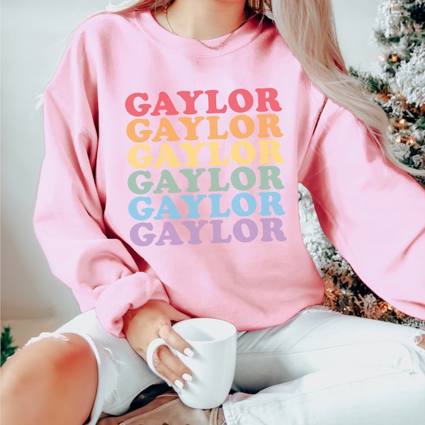 rainbow pride gaylor crewneck sweatshirt pink black hoodie you need to calm down yntcd