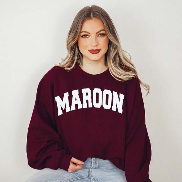 maroon crewneck sweatshirt