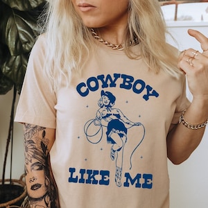 cowboy like me tshirt . pink blue cowgirl evermore folklore taylor swift shirt