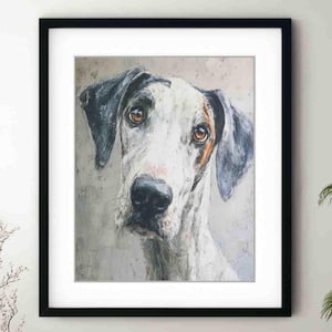 Vintage Dog Portrait Print: Mid-Century Modern Wall Art