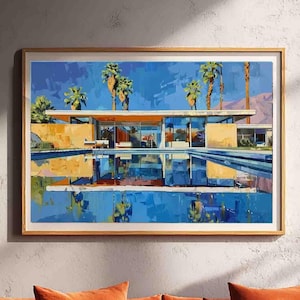 Palm Springs Mid-Century Modern Print: Retro Home Architecture Wall Art