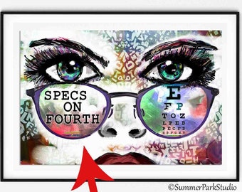 Spersonalizowana tablica okulistyczna: dekoracja biura optometrysty, sztuka okularów