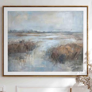 Marsh Landscape Art Carolina Lowcountry Coastal Print Marsh Art East Coast Beach House Wall Art Neutral | Giclée Paper and Canvas Options
