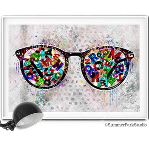 Eyeglass Wall Art, Optometry Office, Optician Art, Eyeglasses Art, Optometrist Eye Prints