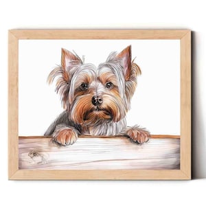 Yorkie Print Watercolor Portrait: Yorkshire Terrier Dog Art Print