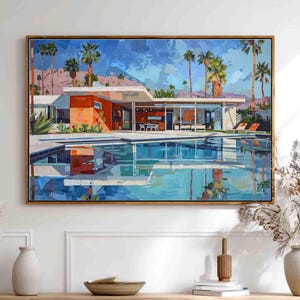 Palm Springs Mid-Century Modern Print: Retro Poolside Architecture