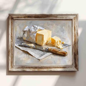 Retro Butter Stick Art Print: Vintage Kitchen Food Print