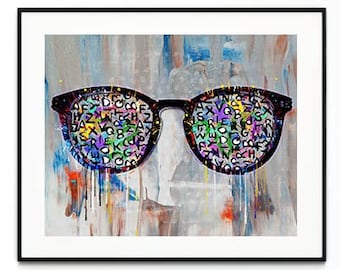 Eyeglasses Wall Art: Optician Gift, Optometrist Office Decor Eye Print