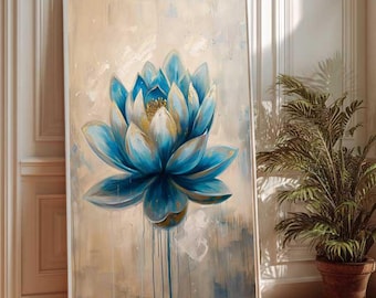 Blue Lotus Flower Art: Elegant Zen Decor