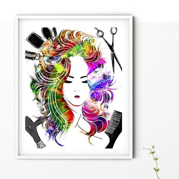 Hair Salon Art Etsy