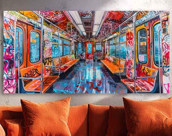 New York Subway Graffiti Art | Pop Style Wall Print (ready-to-hang