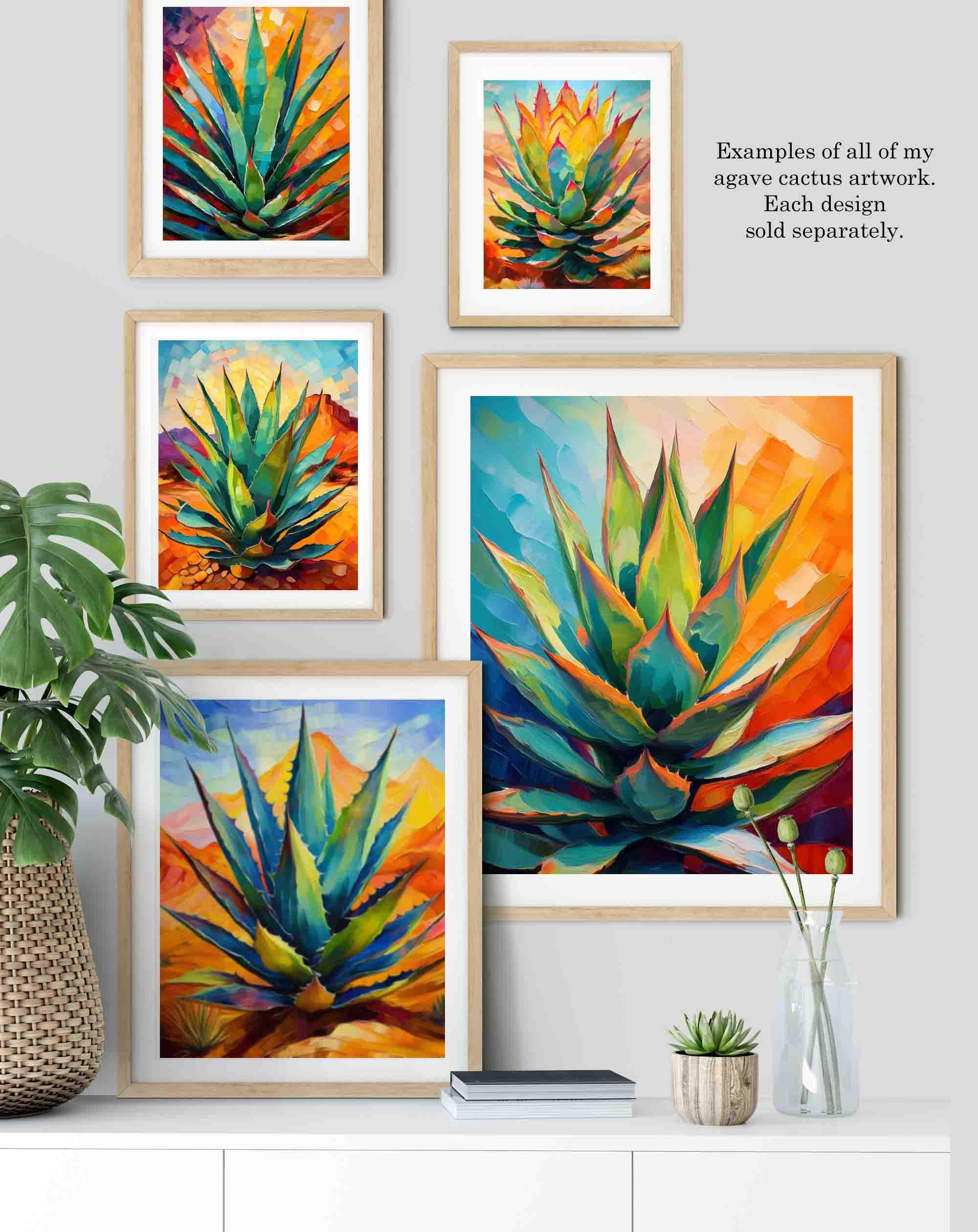Blue Agave Cactus Art Print: Southwest Desert Wall Decor - Etsy