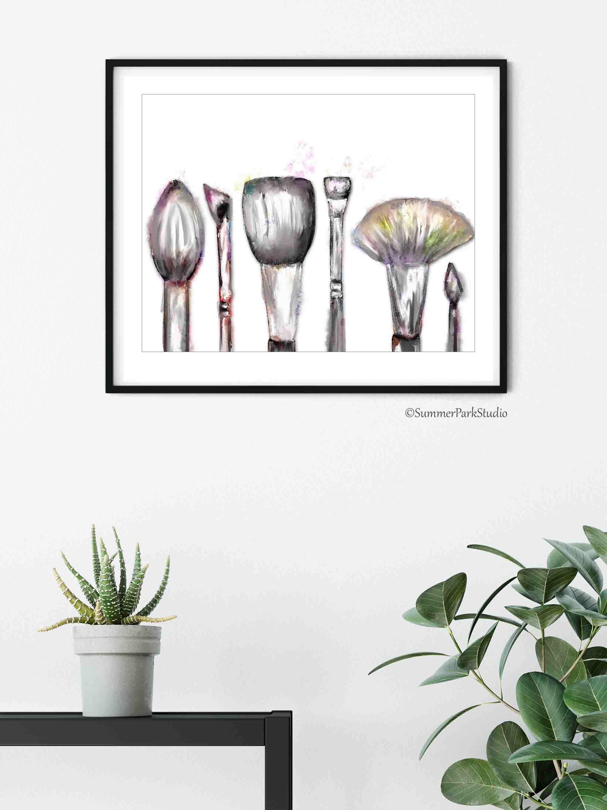 Makeup Brushes Art Prints Beauty Blogger Wall Art Blush Etsy