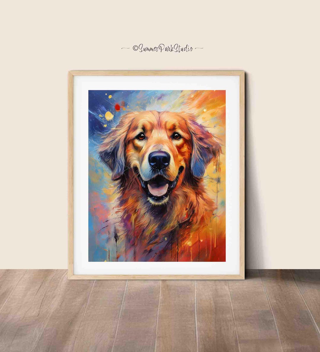 Golden Retriever Art Print - Dog Wall Art - Etsy