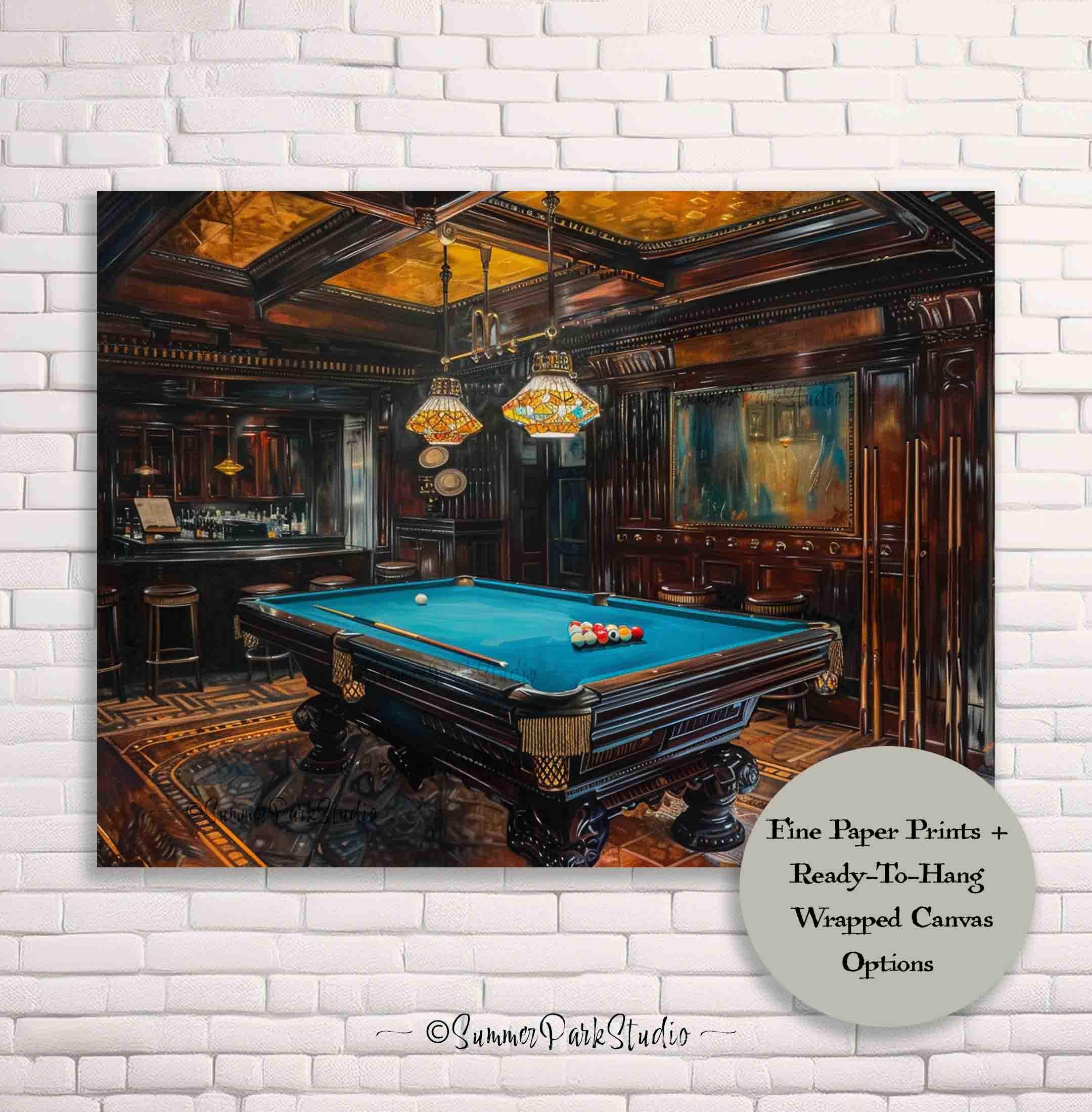 Billiard Room Art Print: Pool Table Room Decor - Etsy