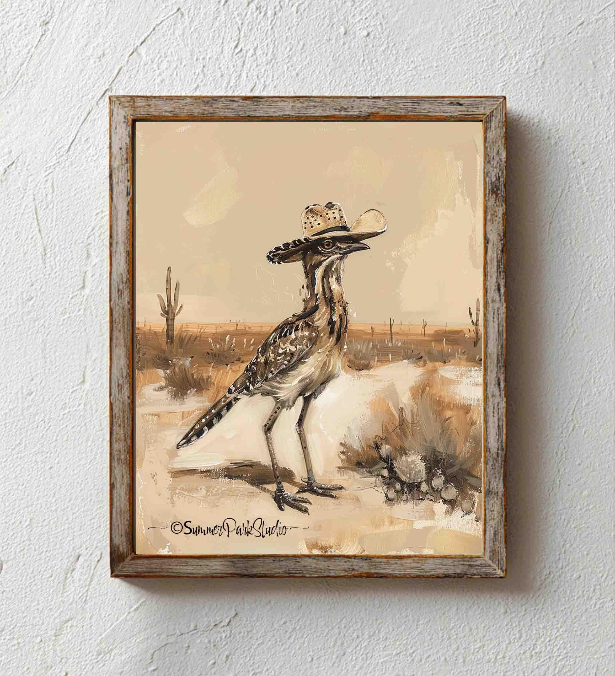 Roadrunner Art - Desert Décor Cowboy Print (paper or Canvas) - Etsy