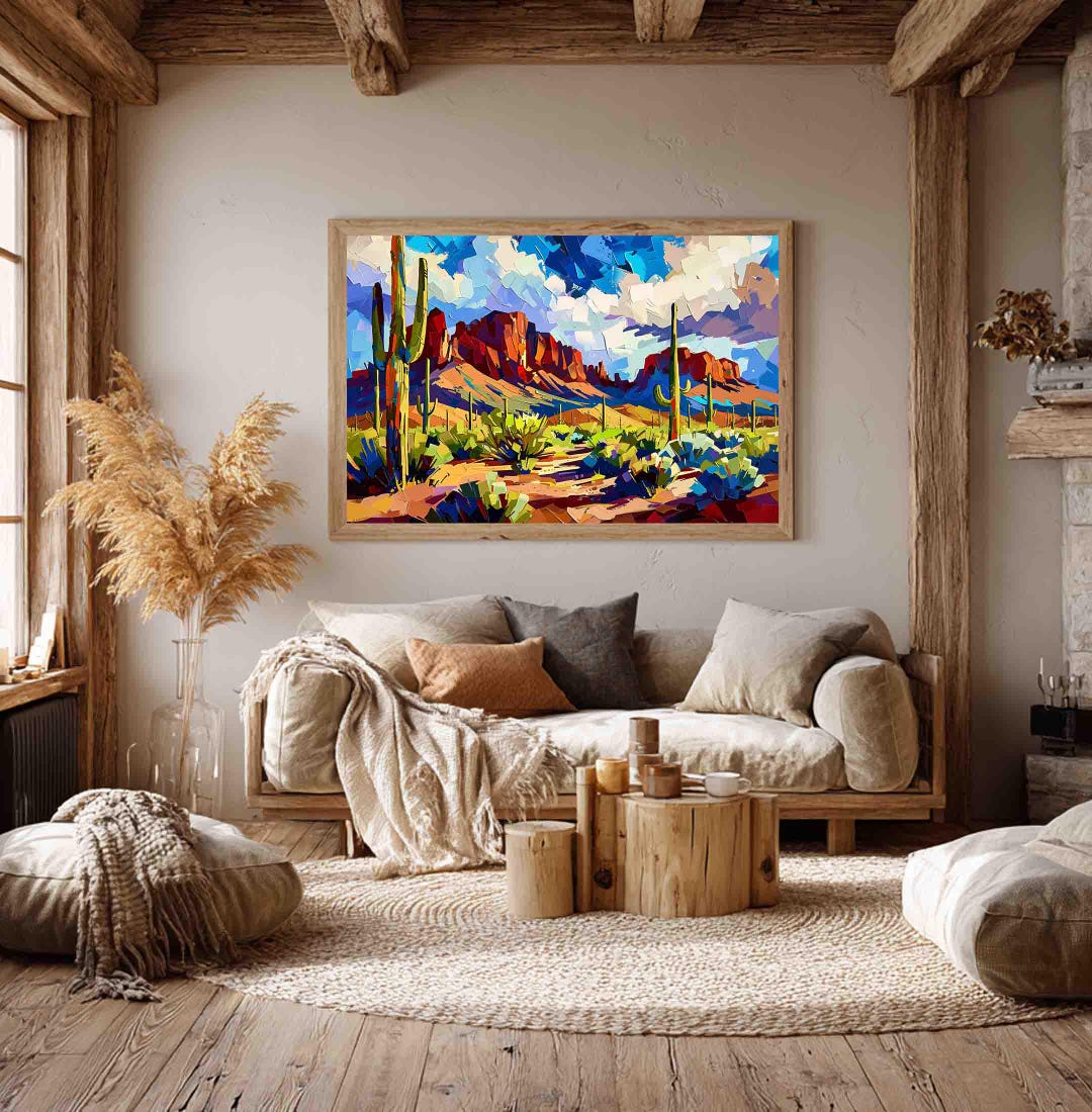 Desert Wall Art - Southwest Landscape Print Cactus Décor (paper or ...