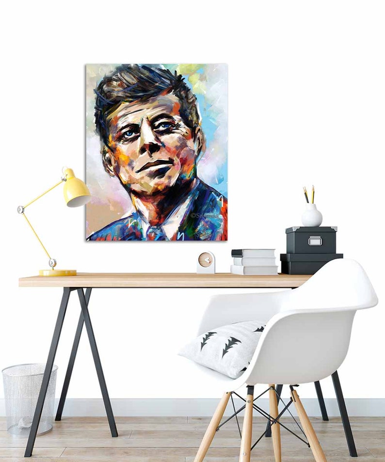 JFK Wall Art Print History US President JFK Art Kennedy Etsy