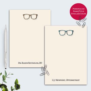 Spersonalizowany notatnik, notatnik dla optyków, okulary, spersonalizowany notatnik dla optometrysty, medyczne artykuły papiernicze, bloczki do pisania, prezent dla optyka