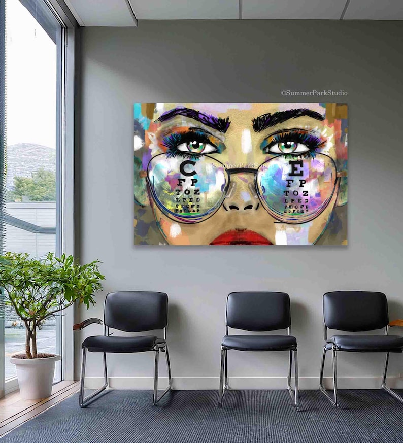Optometry Mural Arte para los ojos, arte mural para optometristas, impresión para ...