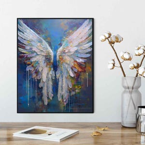 Feathered Angel Wings Art: Spiritual Decor