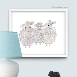 Sheep Bedroom Wall Art Baby Nursery Sleep Time Sheep Art Print Child Bedroom Baby Room Neutral Kids Room Art Counting Sheep Print Sheep