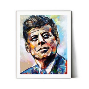 JFK Portrait Art Print: US President Kennedy Classroom Decor