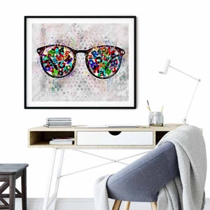 Eyeglass Wall Art, Optometry Office, Optician Art, Eyeglasses Art ...