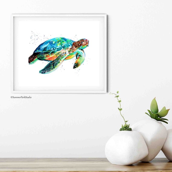 Sea Turtle Wall Art Paper Prints or Ready to Hang Canvas | Etsy