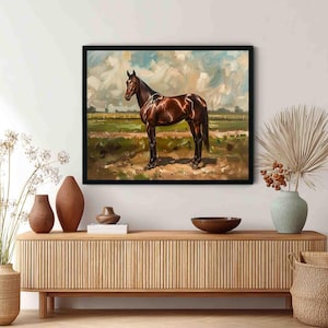 Vintage Thoroughbred Horse Print: Equestrian Wall Art, Farmhouse Decor