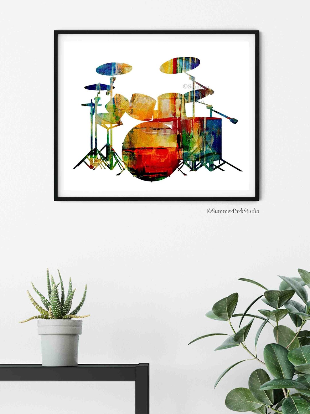 Drummer Art Drums Wall Prints Drum Set Colorful Art Paper Etsy