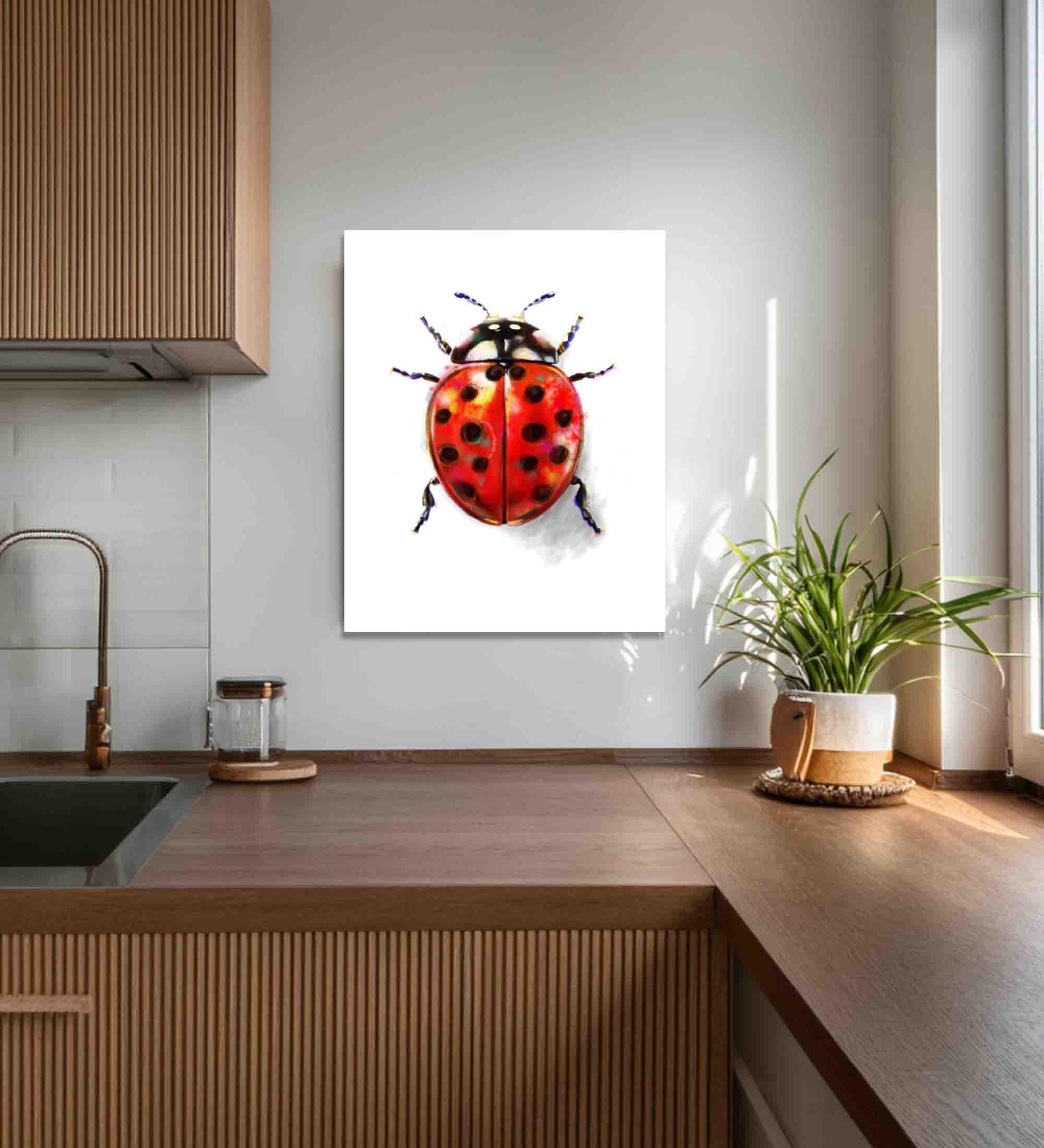 Ladybug Art Print: Red Beetle Watercolor Print, Insect Wall Decor - Etsy