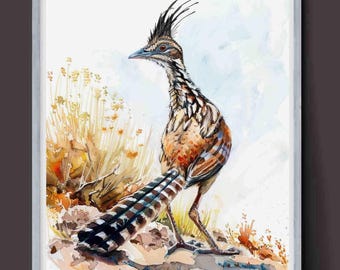 Roadrunner-kunstafdruk Desert Wildlife Southwest Decor