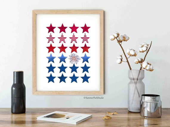 July 4th Stars and Stripes Printable Art (Digital Download)